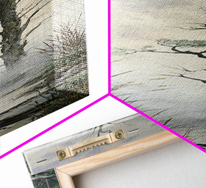 Tree of Life Framed Canvas Print, Nature Art, Mountain Wall Art, Living Room Decor, Oil Painting, Nature, Fine Art Print, NAT-1x3-75