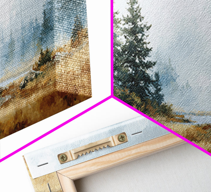Moody Pine Forest Framed Canvas Print, Nature Art, Minimalist Decor, Living Room Decor, Fine Art, Nature, Artwork, Framed Art, NAT-2x1-13