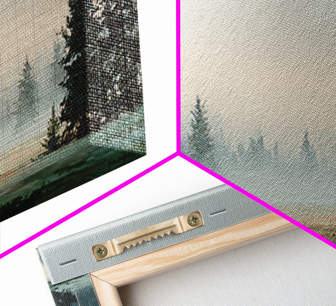 Moody Pine Forest Framed Canvas Print, Nature Art, Minimalist Decor, Living Room Decor, Fine Art, Nature, Artwork, Framed Art, NAT-2x1-37