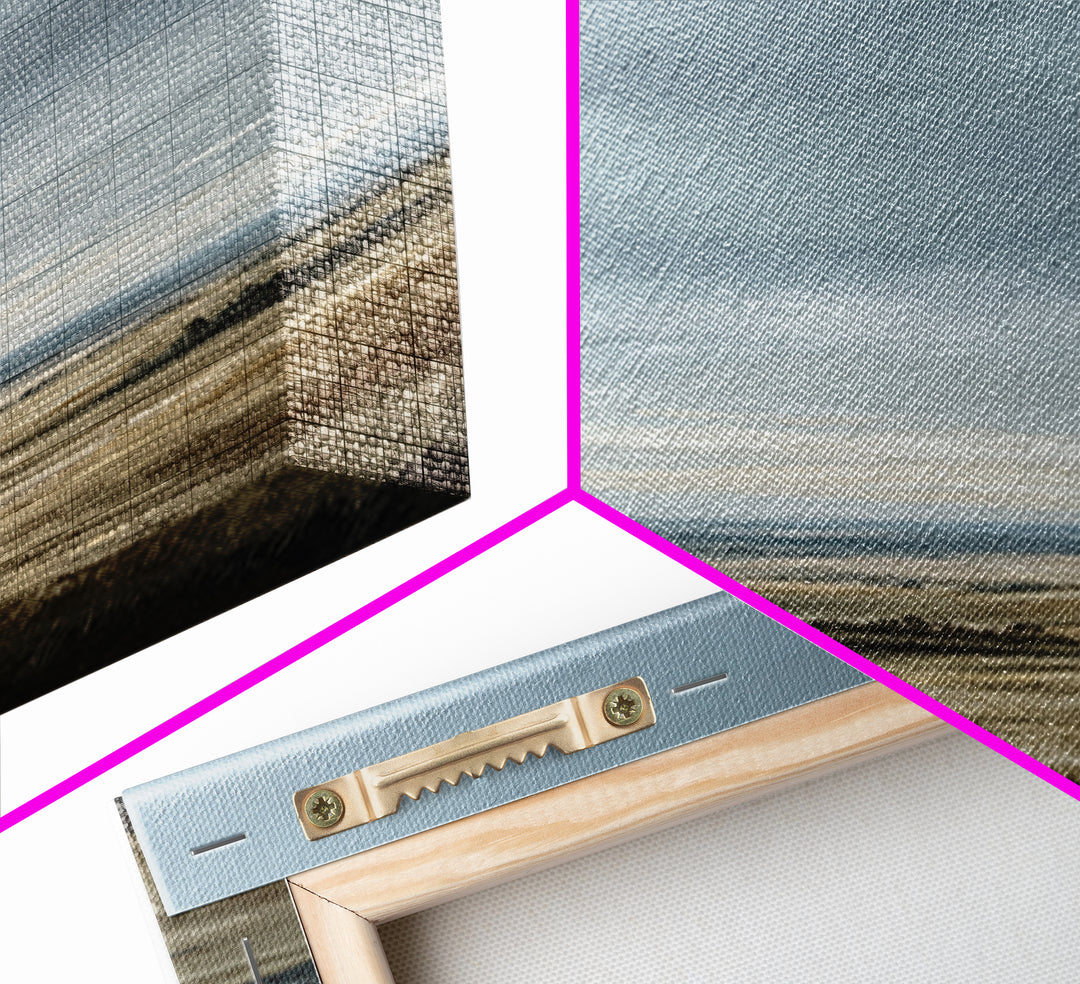 Storm Clouds over a Rolling Prairie Framed Canvas Print, Nature Art, Textured Painting, Living Room Decor, Fine Art, Nature, NAT-2x3-22