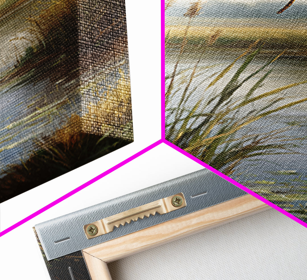 Dragonfly over a Pond with Reeds Framed Canvas Print, Nature Art, Boho Decor, Living Room Decor, Abstract Art, Nature, NAT-2x3-26