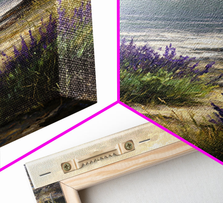 Bees Circling Lavender Blossoms Canvas Print, Nature Art, Statement Artwork, Living Room Decor, Fine Art, Nature, Wall Decor, NAT-2x3-31