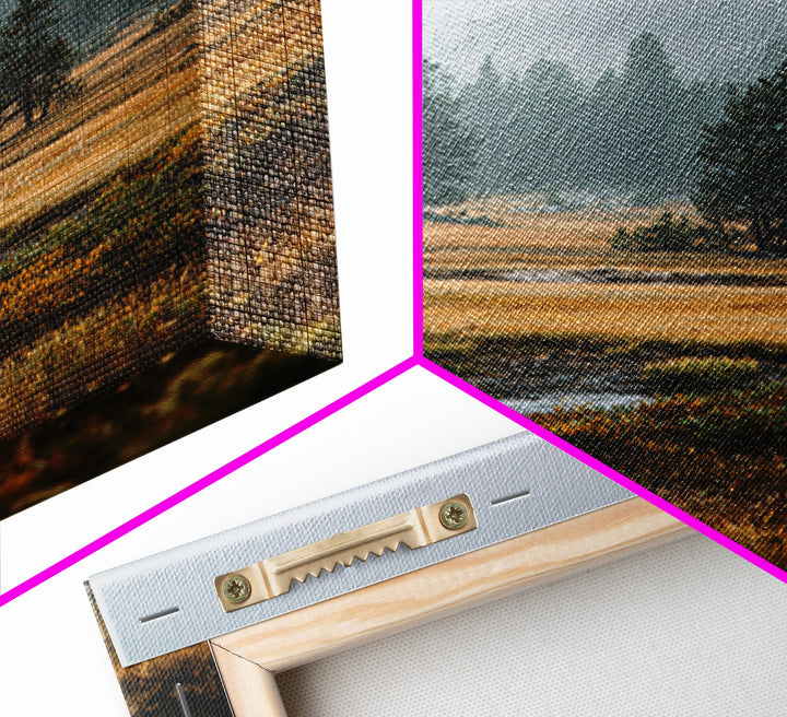 Moody Pine Forest Framed Canvas Print, Nature Art, Framed Art, Living Room Decor, Nature, Botanical Art, Digital Download Art, NAT-2x3-73