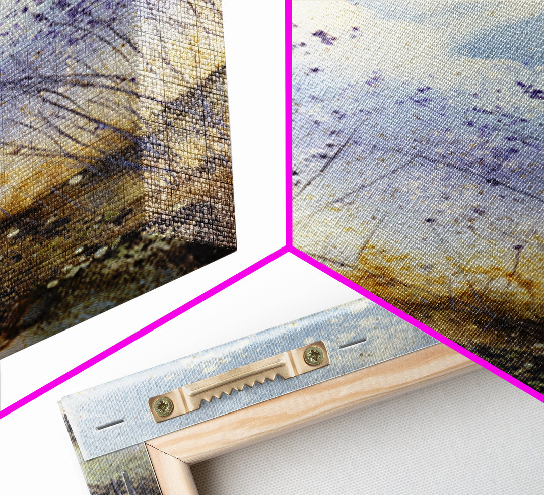 Bees Circling Lavender Blossoms Canvas Print, Nature Art, Poster, Living Room Decor, Fine Art, Nature, Abstract Wall Art, NAT-2x3-79