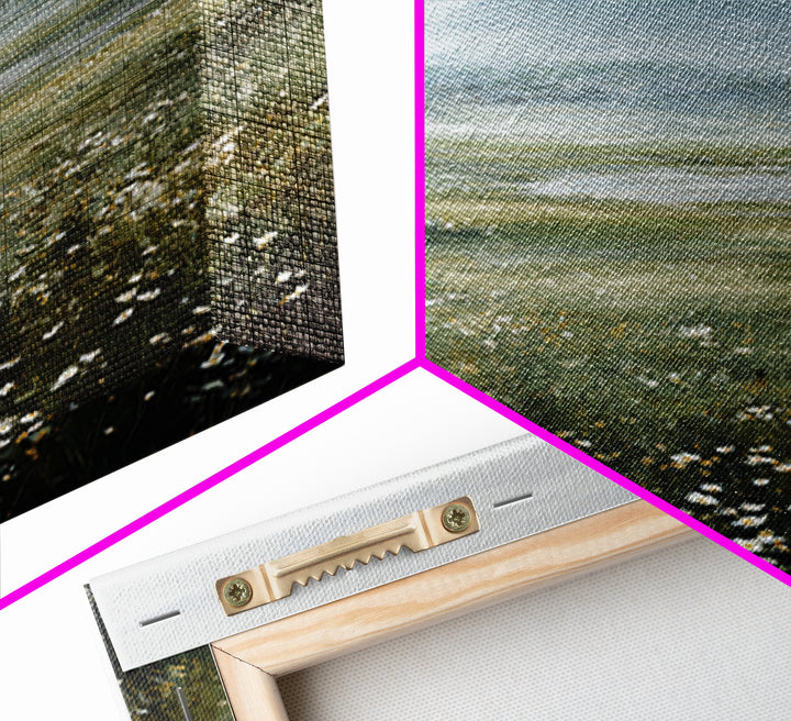 Wildflower Meadow under Soft Summer Sky Canvas Print, Nature Art, Painting, Living Room Decor, Nature, Modern Wall Art, NAT-2x3-82
