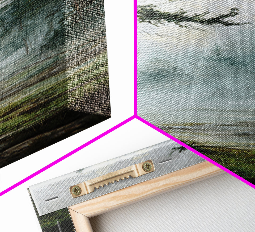 Moody Pine Forest Framed Canvas Print, Nature Art, Framed Art, Living Room Decor, Nature, Botanical Art, Digital Download Art, NAT-2x3-97