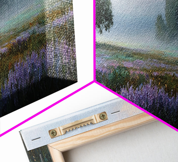 Bees Circling Lavender Blossoms Framed Canvas Print, Nature Art, Nature Wall Art, Living Room Decor, Fine Art, Nature, NAT-3x1-15