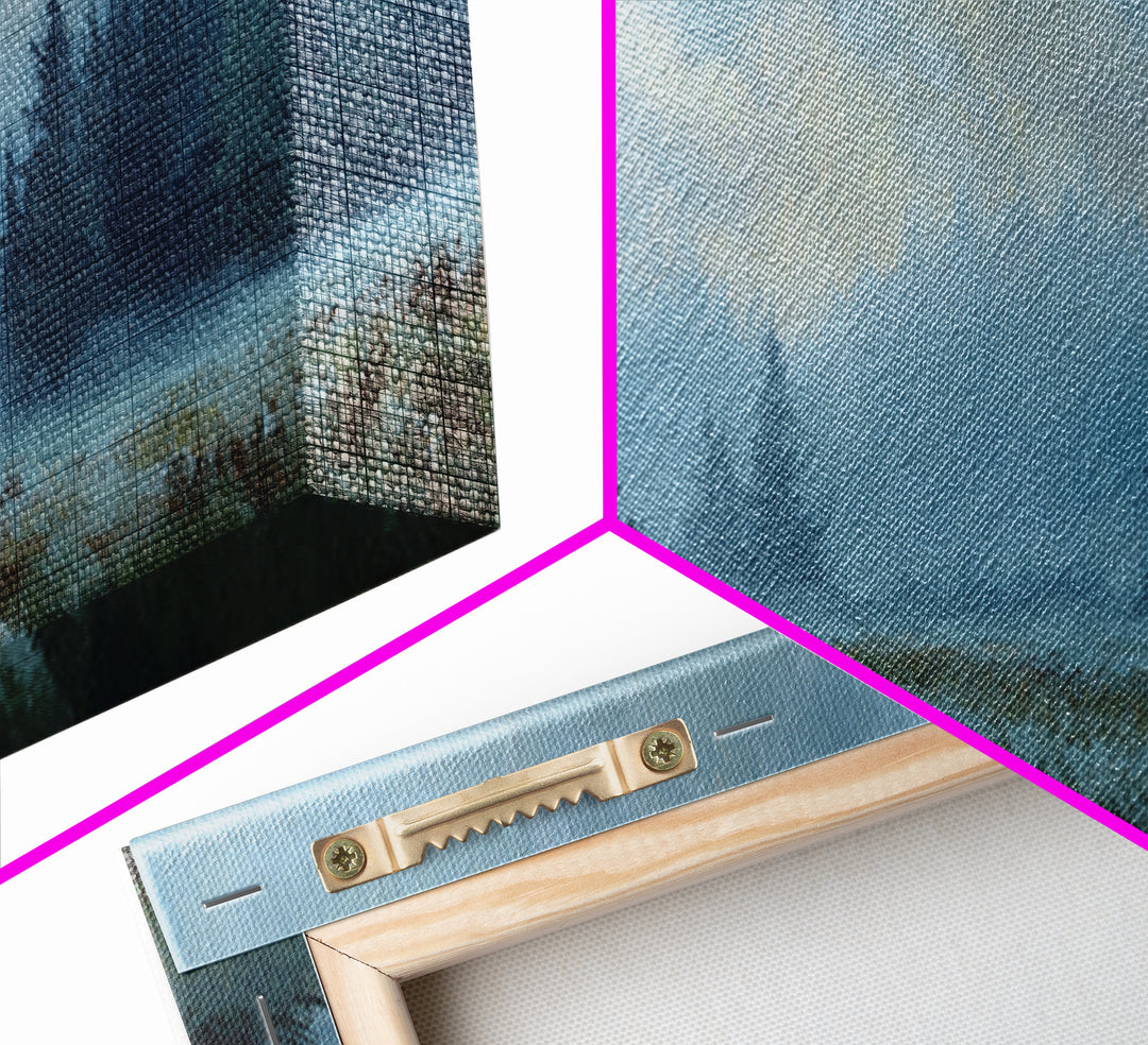 Moody Pine Forest Canvas Print, Nature Art, 3d Wall Art, Living Room Decor, Oil Painting, Nature, Nature Wall Art, NAT-3x1-33