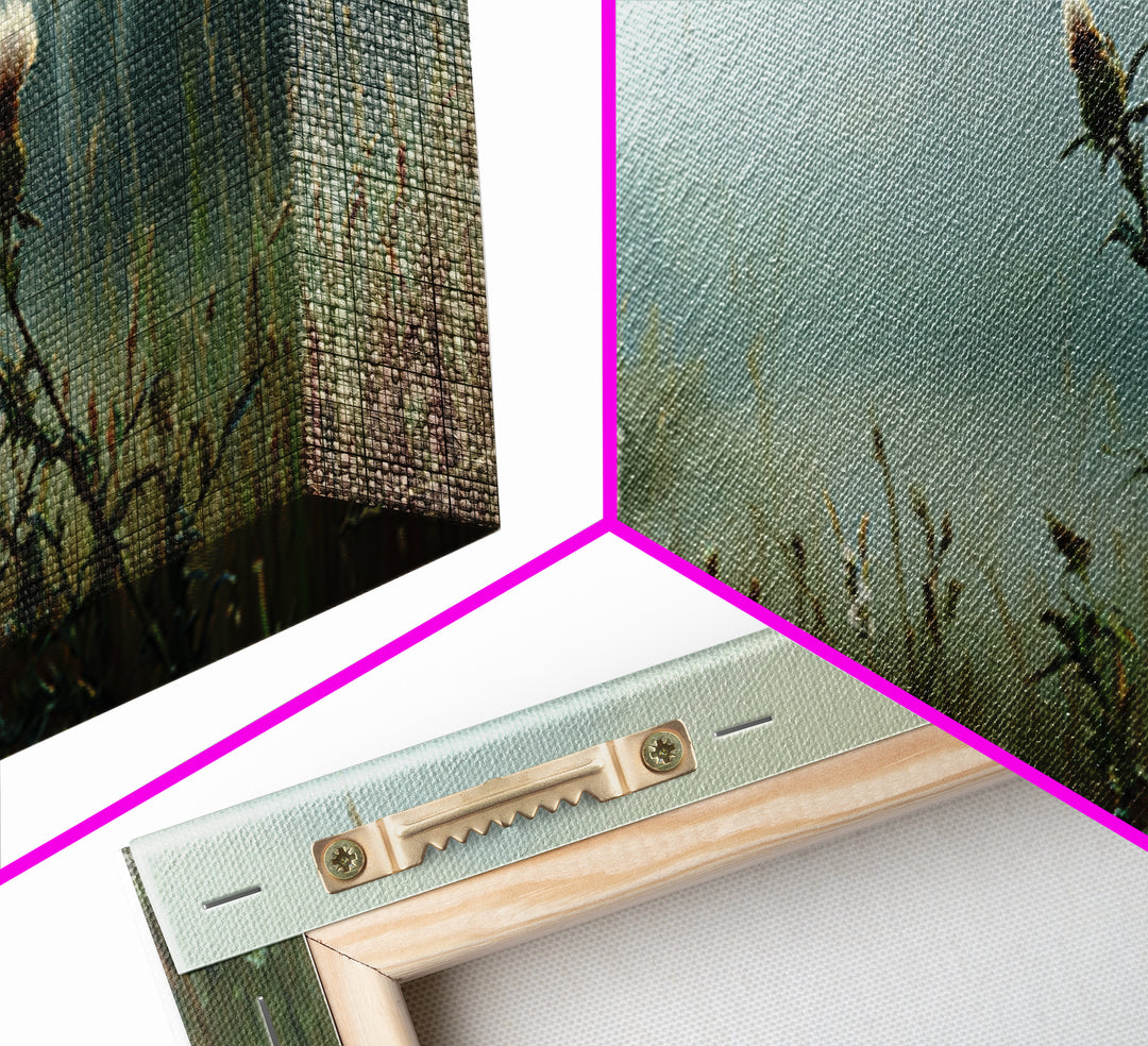 Butterfly Resting on a Blooming Thistle Framed Canvas Print, Nature Art, Neutral Decor, Living Room Decor, Fine Art, Nature, NAT-3x1-44