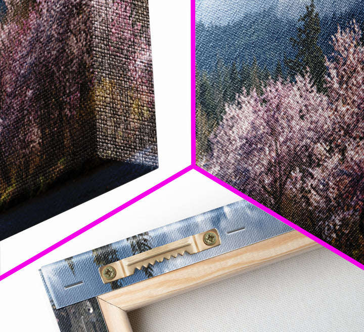 Spring Cherry Blossoms Canvas Print, Nature Art, Poster, Living Room Decor, Fine Art, Nature, Abstract Wall Art, 3d Wall Art, NAT-3x1-80