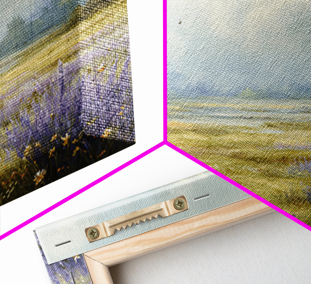 Bees Circling Lavender Blossoms Canvas Print, Nature Art, Digital Download Art, Living Room Decor, Nature, Luxury Decor, NAT-3x2-51