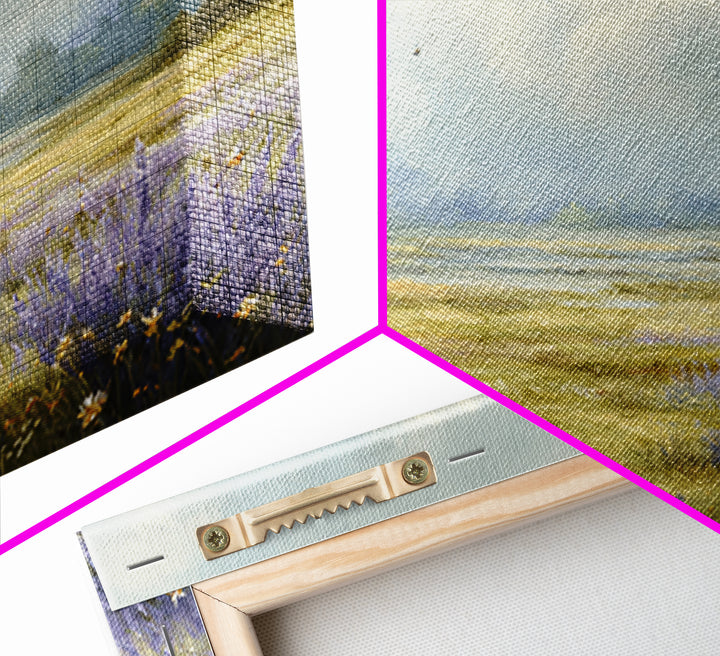 Bees Circling Lavender Blossoms Canvas Print, Nature Art, Digital Download Art, Living Room Decor, Nature, Luxury Decor, NAT-3x2-51