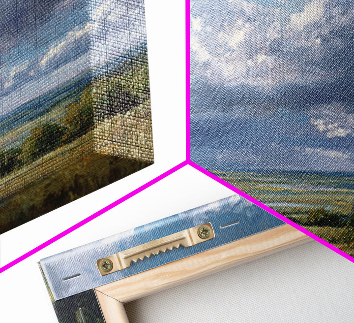 Storm Clouds over a Rolling Prairie Framed Canvas Print, Nature Art, Living Room Wall Art, Living Room Decor, Fine Art, Nature, NAT-3x2-90