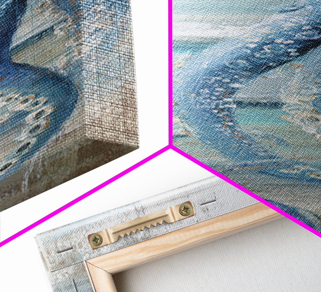Octopus Wrapped Around an Anchor Canvas Print, Nautical Art, Oil Painting, Coastal Decor, Fine Art, Harbor, Beach Decor, NAU-1x3-25