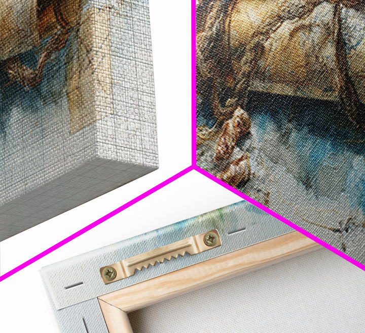 Brass Telescope and Old Map Still Life Canvas Print, Nautical Art, Wall Art, Coastal Decor, Oil Painting, Harbor, Digital Print, NAU-3x1-70