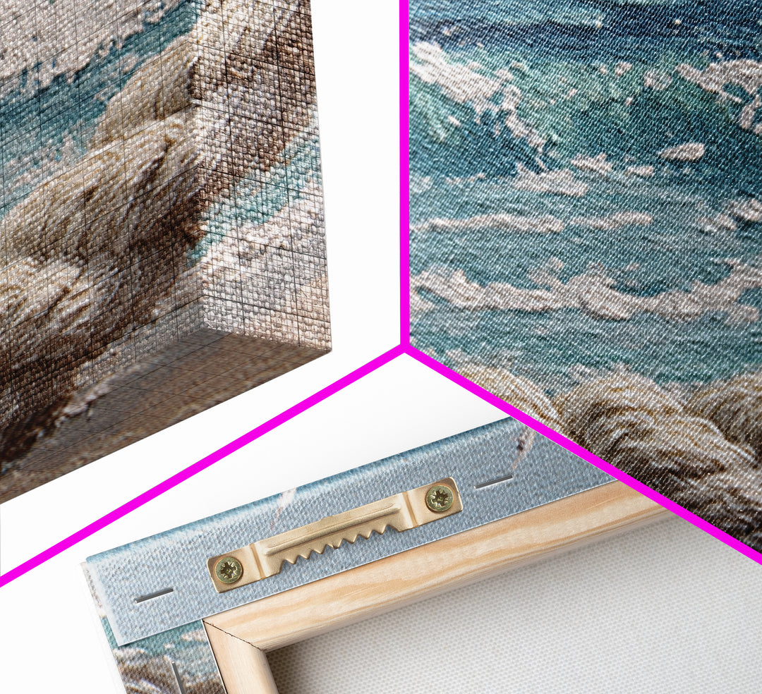 Knotted Rope Pattern Framed Canvas Print, Nautical Art, Statement Artwork, Coastal Decor, Fine Art, Harbor, Wall Decor, NAU-3x2-85