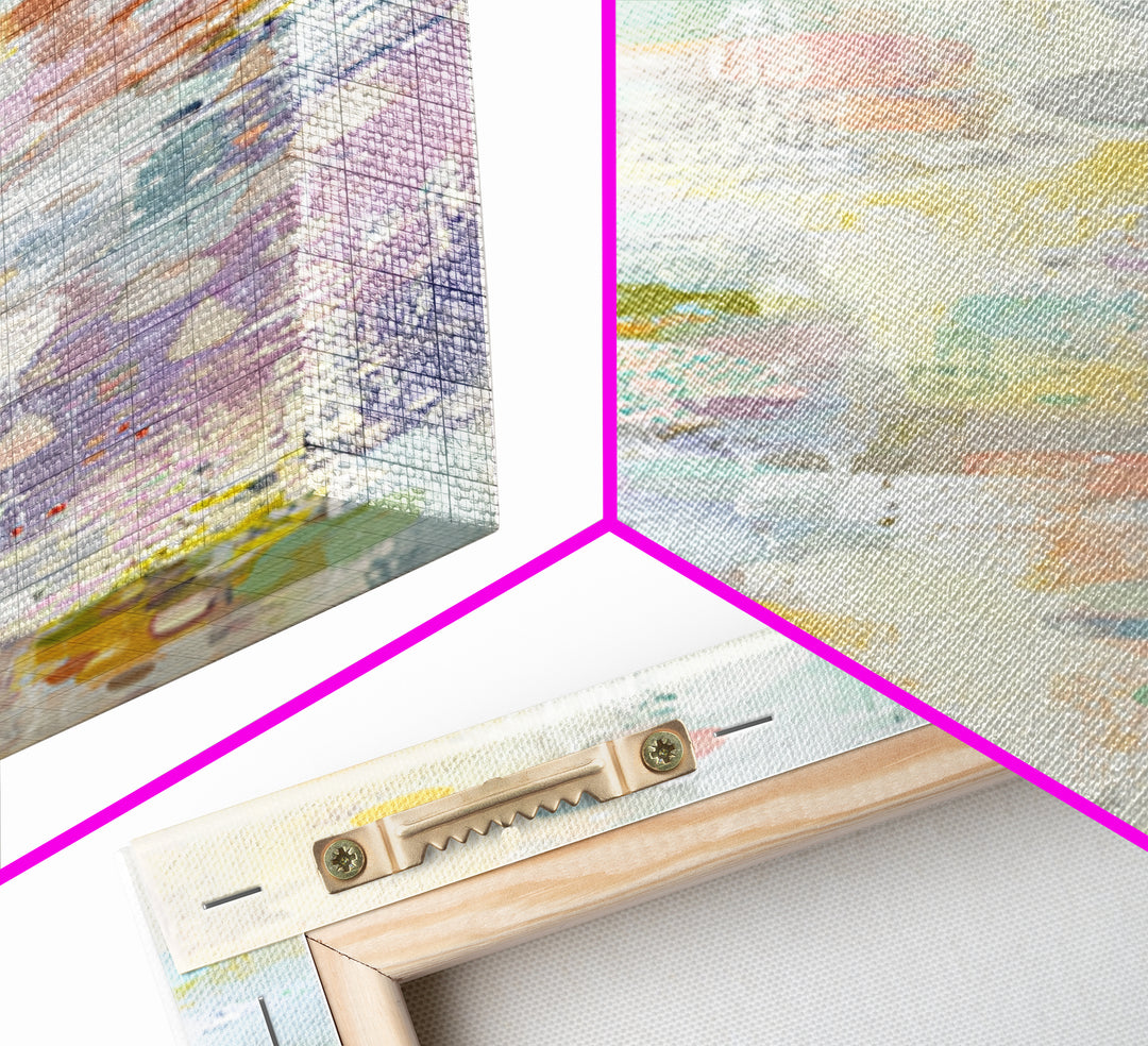 Cloud Rainbow and Raindrop Composition Canvas Print, Nursery Decor, Canvas, Fine Art, Nursery, Playroom Decor, Floral Wall Art, NDE-1x3-32