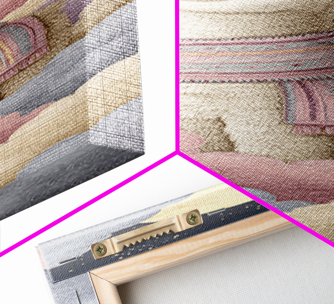 Cute Llama with Blanket Pattern Canvas Print, Nursery Decor, Playroom Decor, Nursery, Boy Nursery Decor, Gallery Decor, NDE-1x3-33