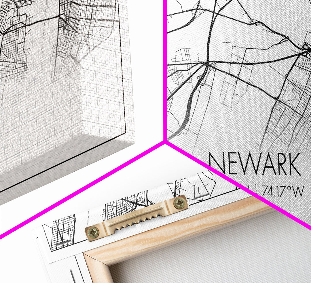 Newark City Map, New Jersey Art, Map Print, Minimalist Wall Art, Wall Art, Canvas Art, Travel Wall Art, Friend Gift, Teen Birthday Gift