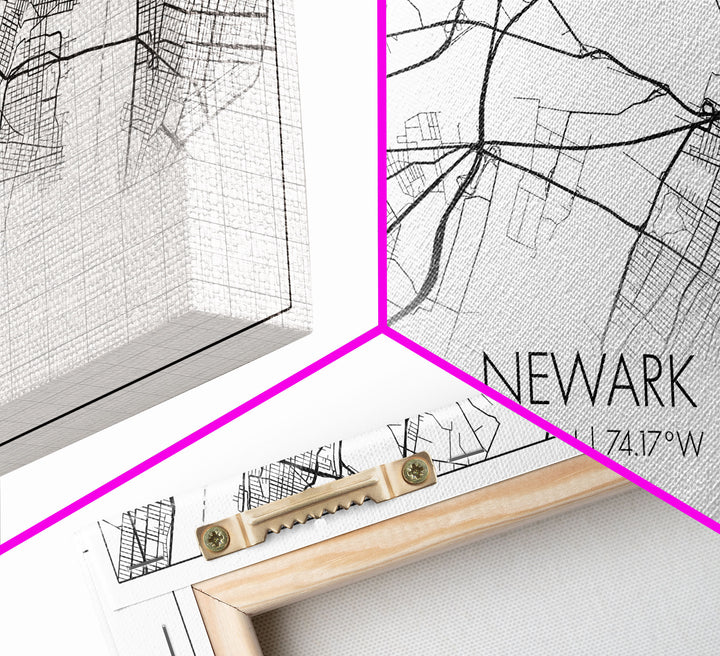 Newark City Map, New Jersey Art, Map Print, Minimalist Wall Art, Wall Art, Canvas Art, Travel Wall Art, Friend Gift, Teen Birthday Gift
