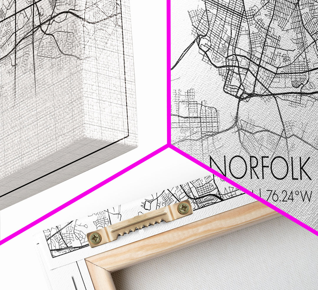 Norfolk City Map, Virginia Art, Map Print, Minimalist Wall Art, Wall Art, Canvas Art, Cabin Wall Art, Southern Wall Décor, Unique Wall Art