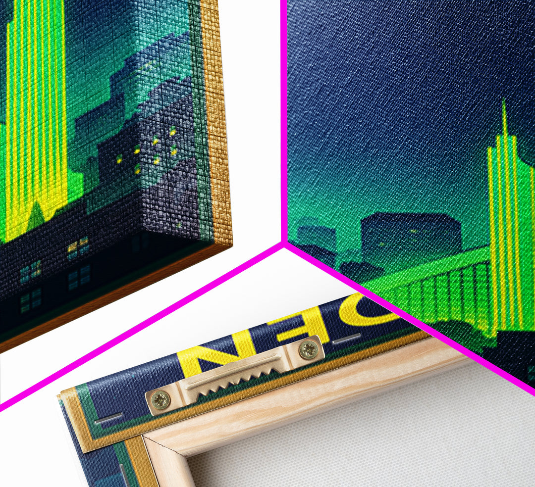 Garden Grove Travel Poster, Canvas Print, Electric Night Poster Art, Garden Grove Poster Print, Travel Wall Art, Wanderlust Decor