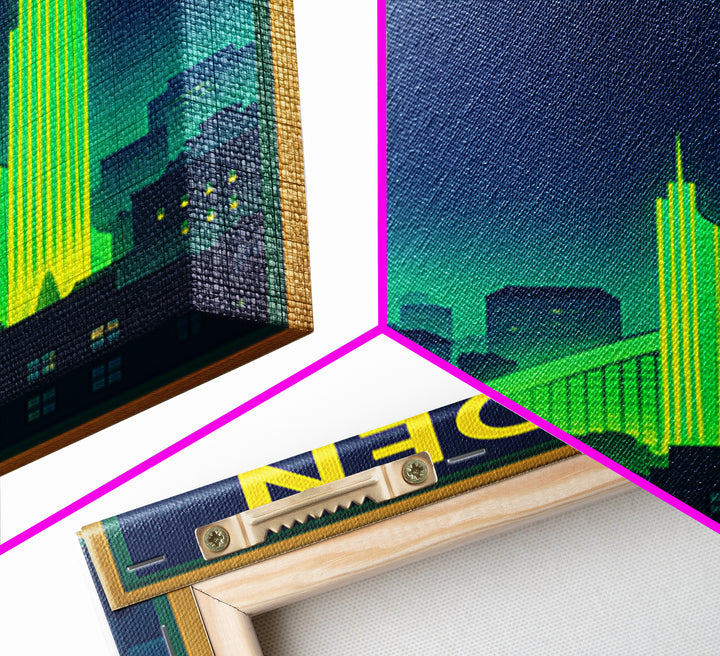 Garden Grove Travel Poster, Canvas Print, Electric Night Poster Art, Garden Grove Poster Print, Travel Wall Art, Wanderlust Decor