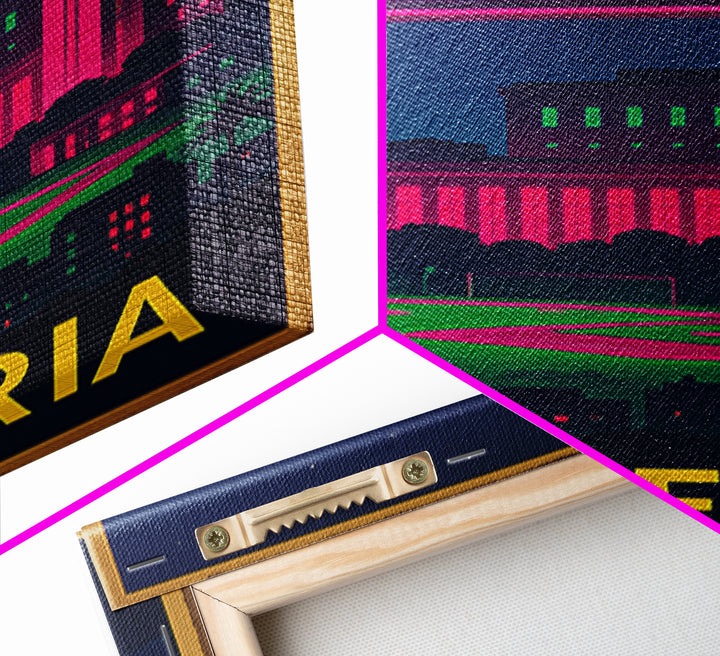 Hesperia California Travel Poster, Canvas Print, Neon Cityscape Wall Art, Hesperia Poster Print, Vintage City Poster, City Illustration