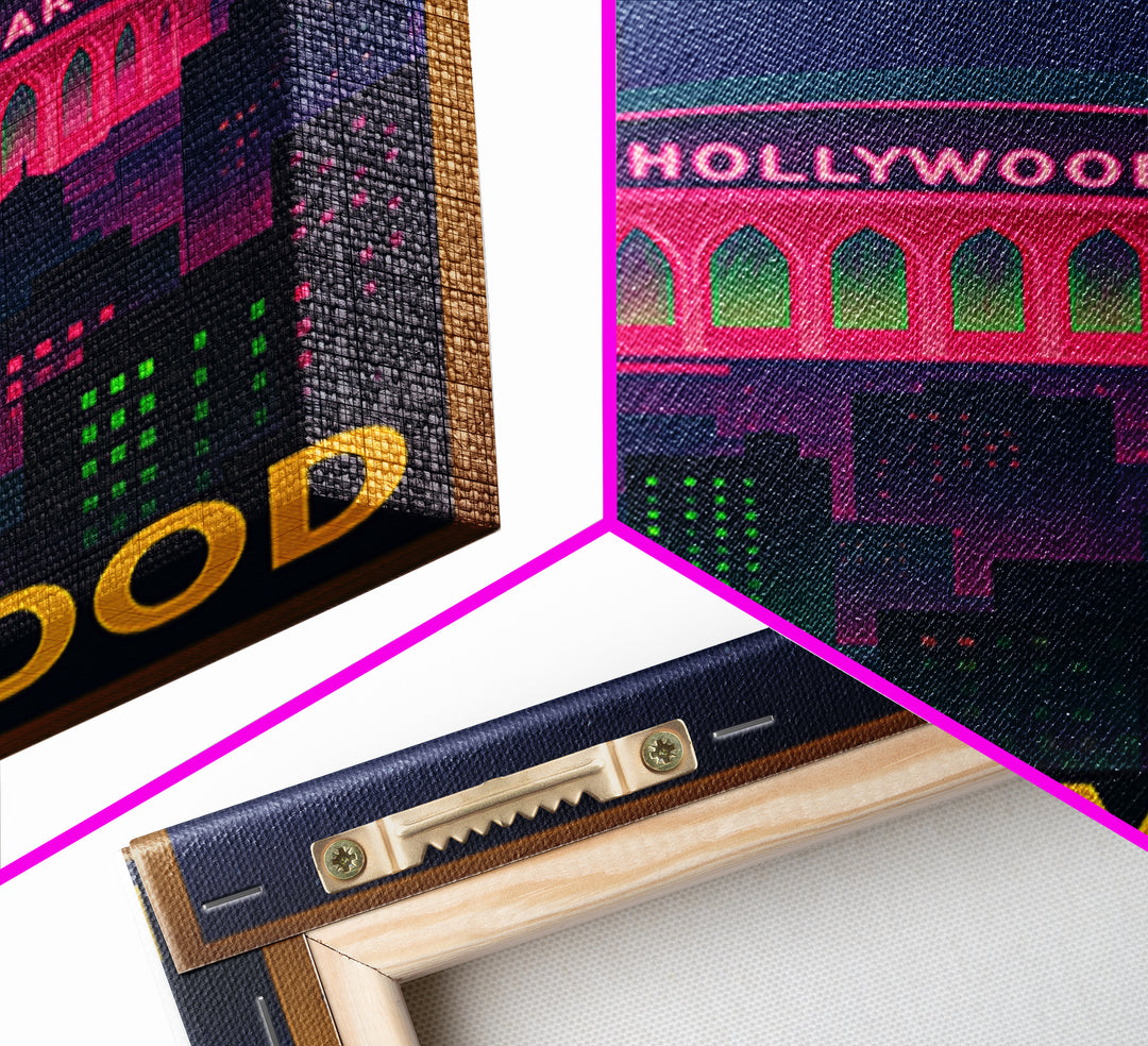 Inglewood California Travel Poster, Canvas Print, Neon Skyline Wall Art, Inglewood Wall Art, Travel Prints, Vintage City Poster, City Poster