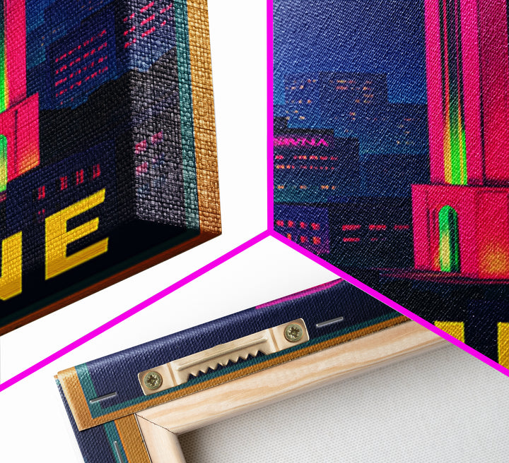 Irvine California Travel Poster, Canvas Print, Cyberpunk Style City Art, Irvine Wall Art, Watercolor City Skyline, Wall Art