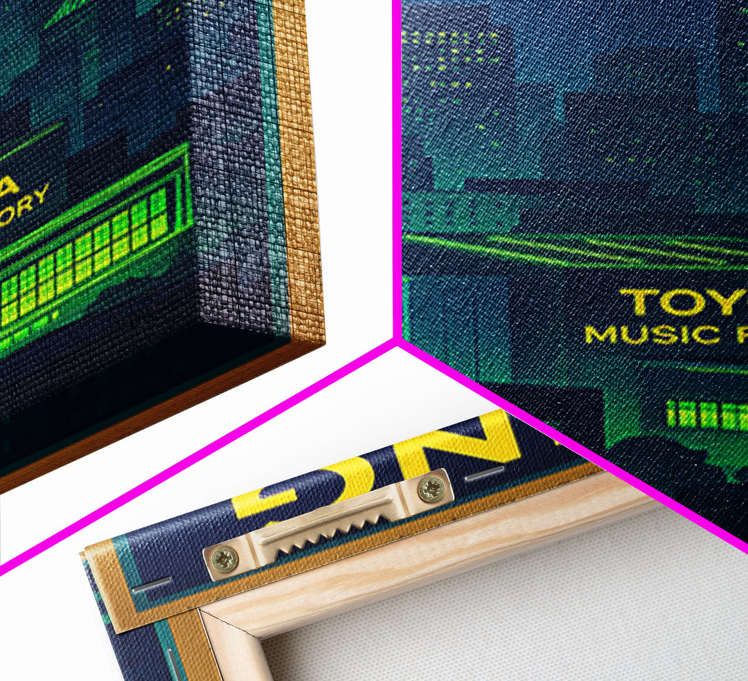 Irving Travel Poster, Framed Canvas Print, Cyberpunk Style City Art, Irving Poster Print, Living Room Wall Art, Vintage City Art