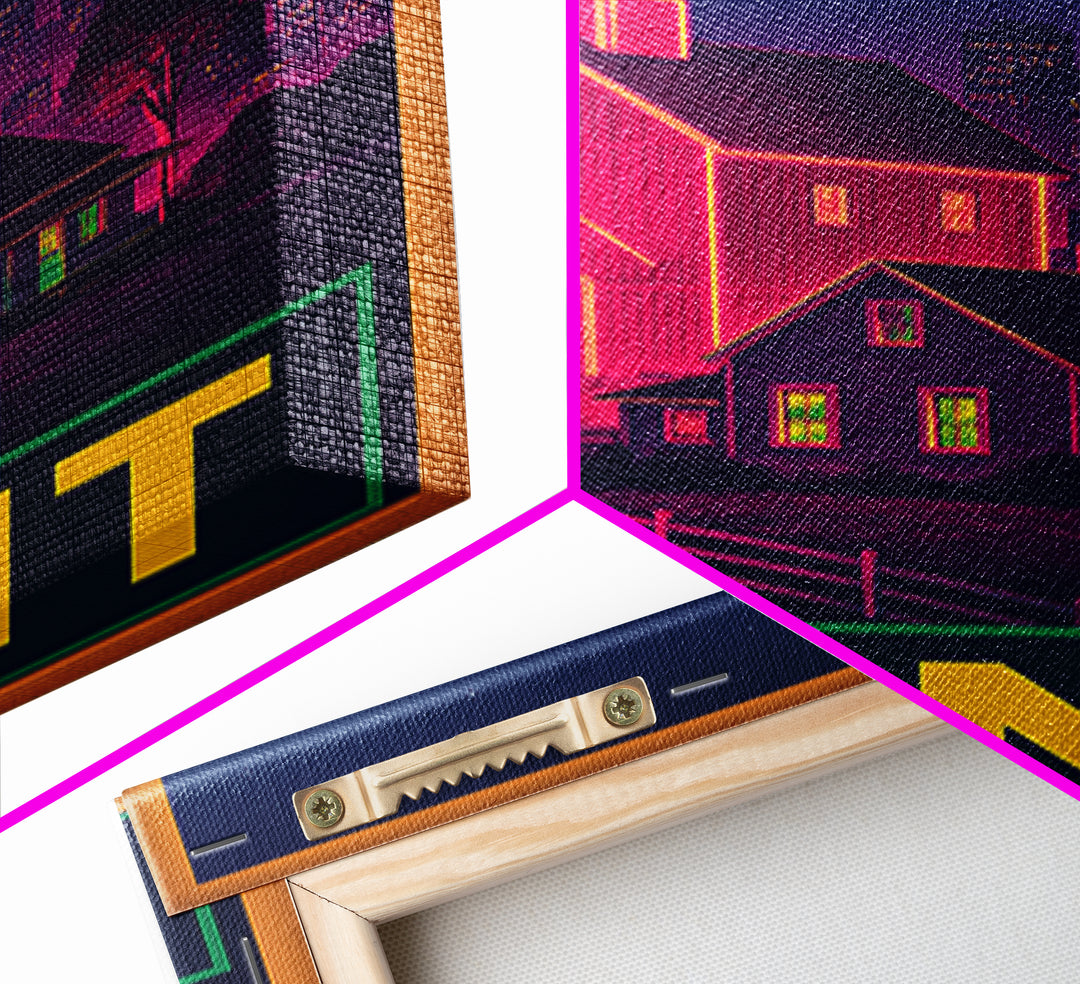 Kent Washington Travel Poster, Canvas Print, Cyberpunk Style City Art, Kent Art Print, City Art Print, Fine Art Print, Travel Art Print