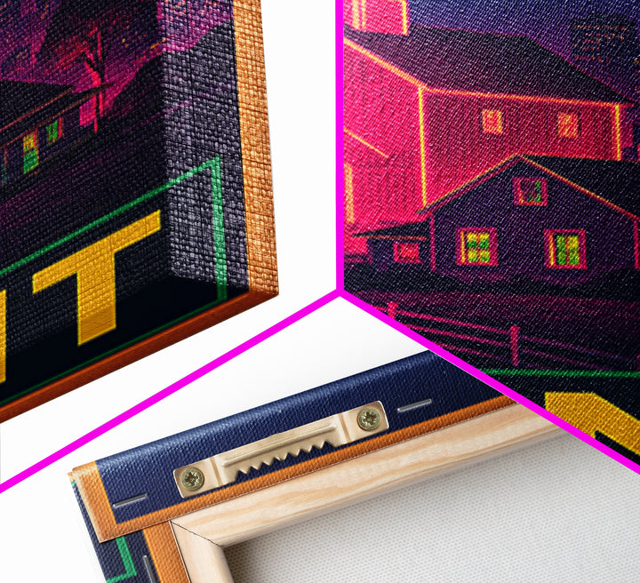 Kent Washington Travel Poster, Canvas Print, Cyberpunk Style City Art, Kent Art Print, City Art Print, Fine Art Print, Travel Art Print