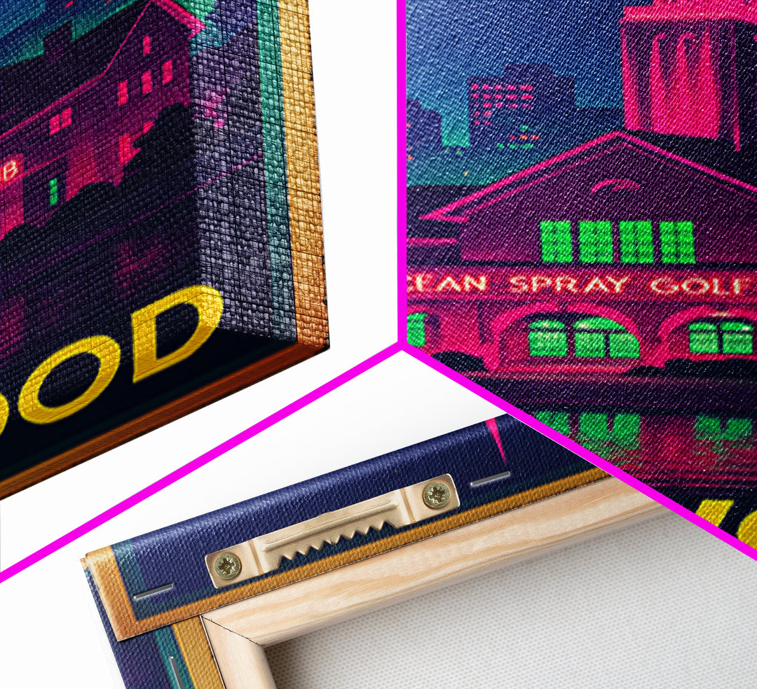 Lakewood Travel Poster, Framed Canvas Print, Cyberpunk Style City Art, Lakewood Travel Art, City Travel Prints, City Illustration