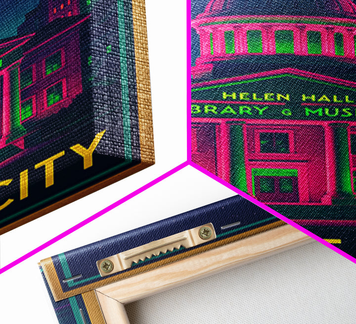 League City Texas Travel Poster, Canvas Print, Cyberpunk Style City Art, League City Art Print, Modern Wall Decor, Eclectic Wall Decor