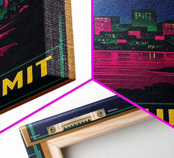 Lee'S Summit Missouri Travel Poster, Canvas Print, Neon Skyline Wall Art, Lee'S Summit Travel Art, Vintage City Art, Travel Art Print