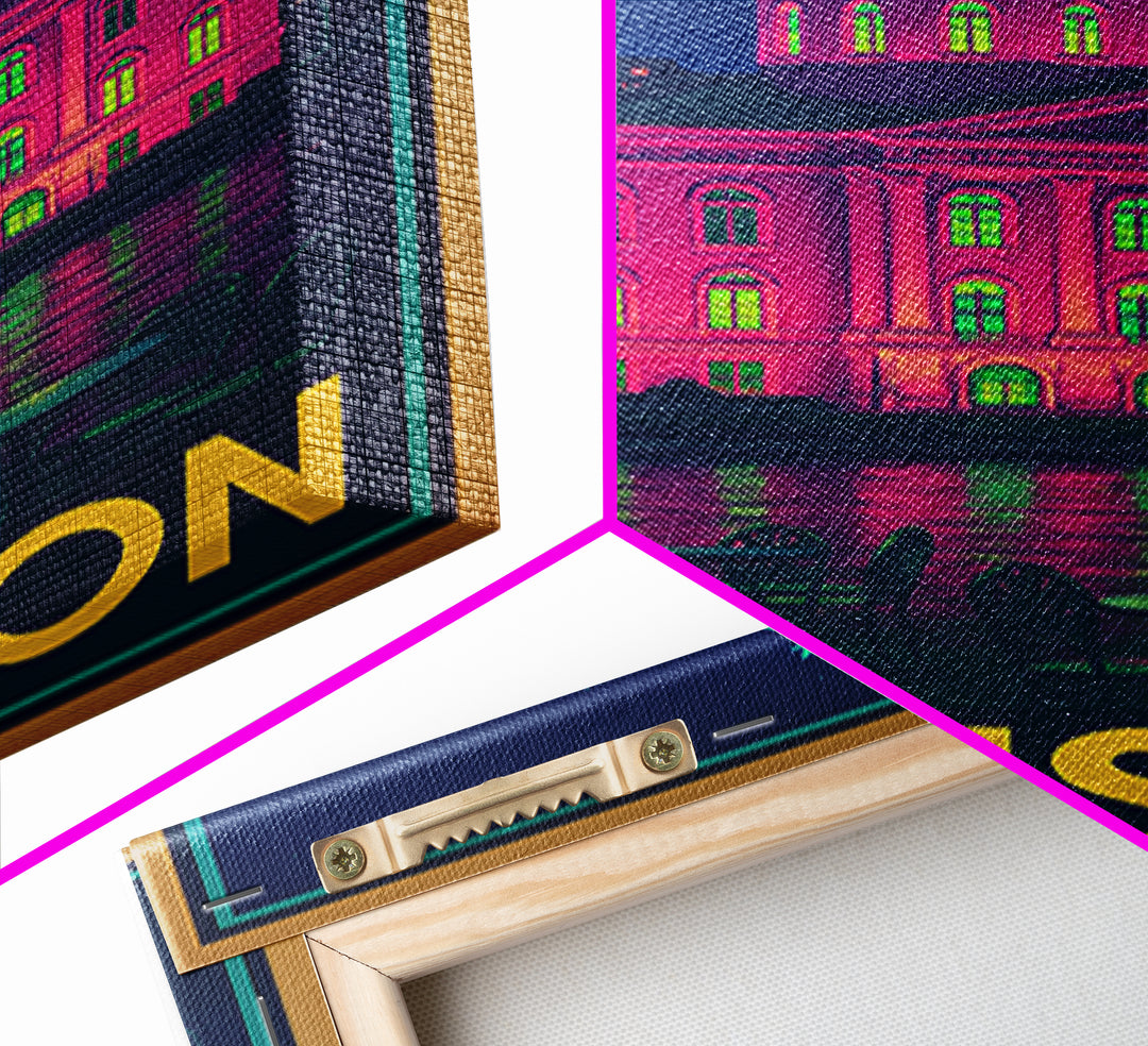 Madison Wisconsin Travel Poster, Canvas Print, Cyberpunk Style City Art, Madison City Art, City Illustration, Wall Art, Modern Wall Decor