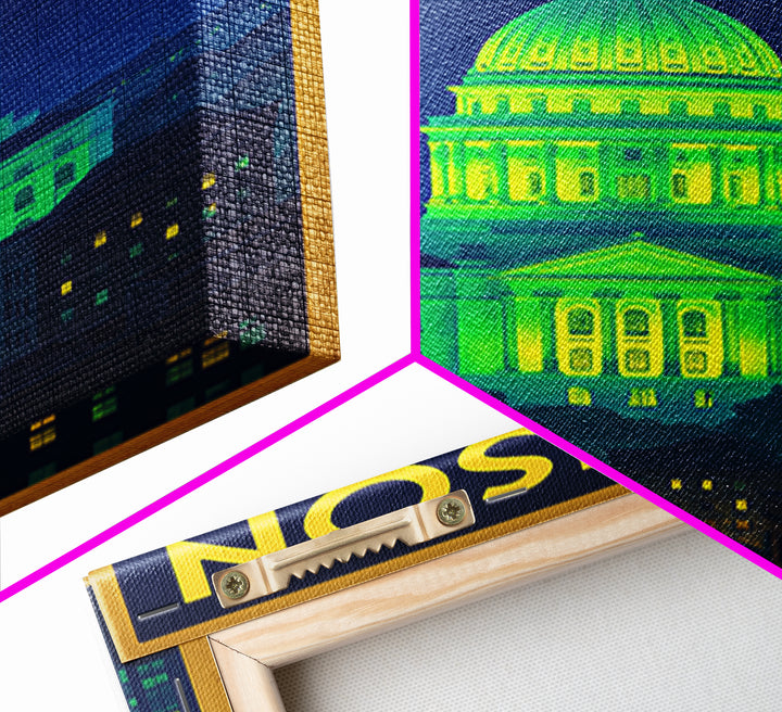 Madison Travel Poster, Framed Canvas Print, Electric Night Poster Art, Madison City Art, Travel Wall Art, Travel Wall Decor, Travel Print