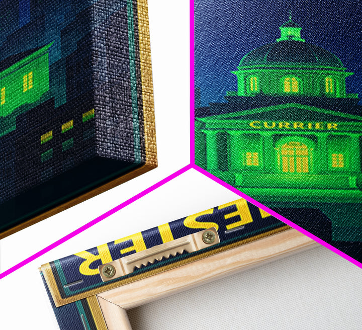 Manchester Travel Poster, Canvas Print, Neon Cityscape Wall Art, Manchester Art Print, Eclectic Wall Decor, Home Office Decor, Design 2