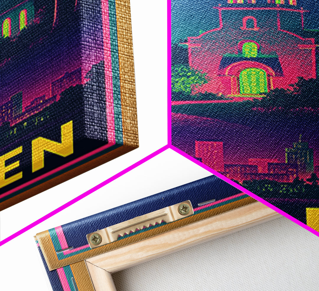 Mcallen Texas Travel Poster, Canvas Print, Cyberpunk Style City Art, Mcallen City Art, Vintage Travel Art, City Illustration, Fine Art Print