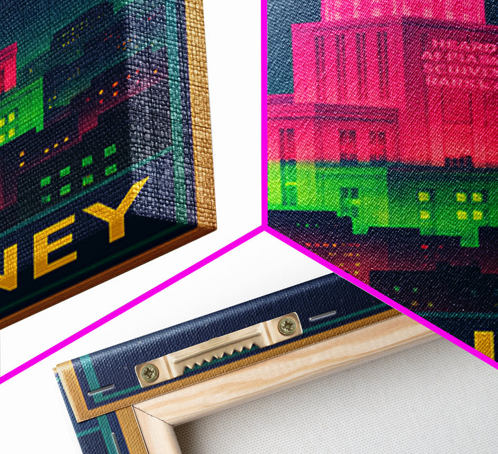 Mckinney Texas Travel Poster, Canvas Print, Cyberpunk Style City Art, Mckinney Art Print, Office Decor, Eclectic Wall Decor, Fine Art Print