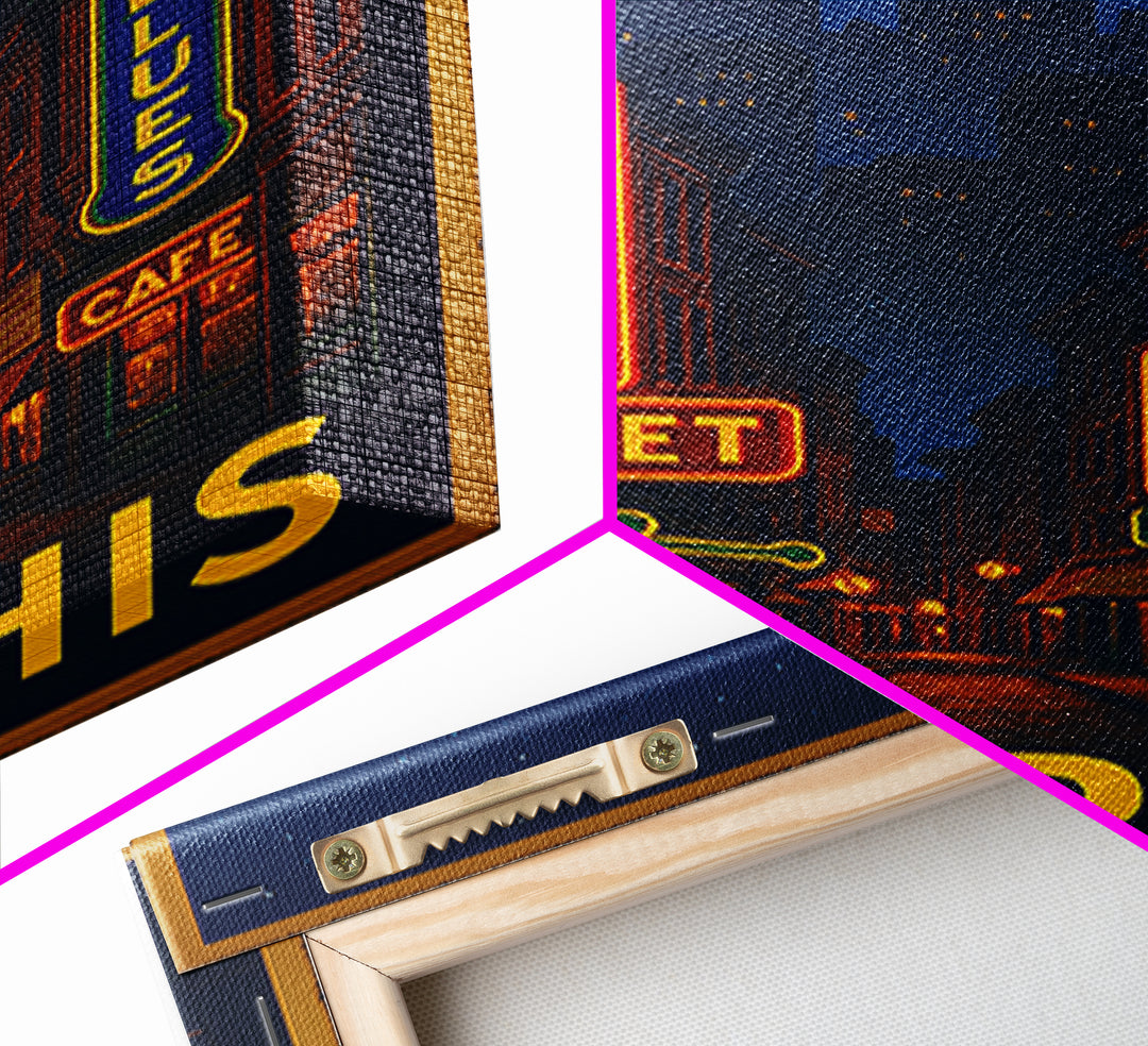 Memphis Tennessee Travel Poster, Canvas Print, Neon Urban Skyline Wall Art, Memphis Travel Art, Wall Decor, Wanderlust Decor