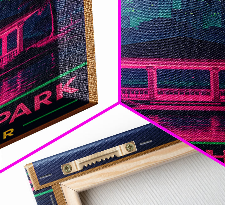 Miramar Florida Travel Poster, Framed Canvas Print, Retro Neon Travel Art, Miramar Poster Print, City Travel Prints, Mid Century Wall Art