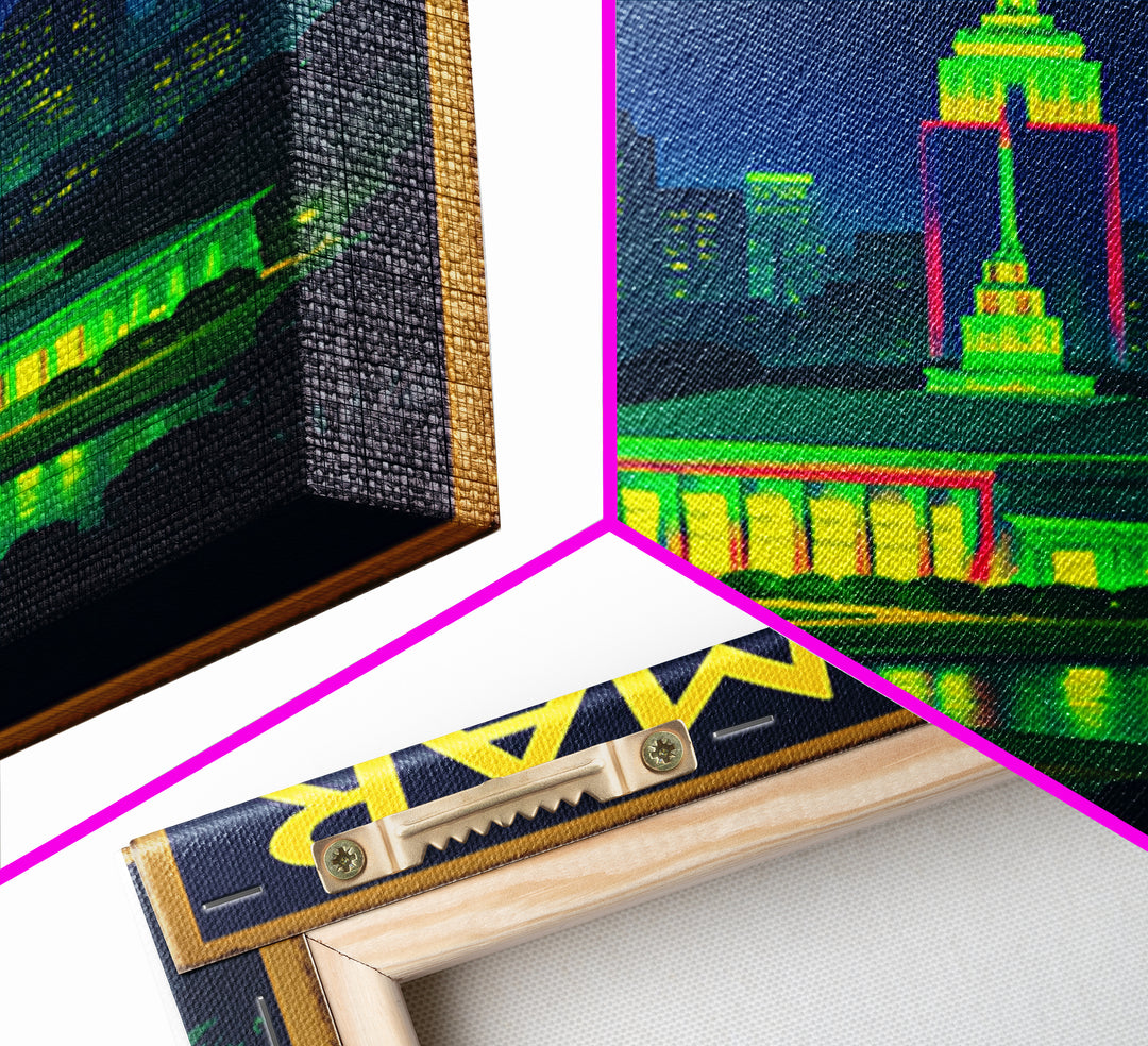 Miramar Travel Poster, Canvas Print, Neon Urban Skyline Wall Art, Miramar Wall Art, Travel Poster Set, Travel Art Print, Vintage Print