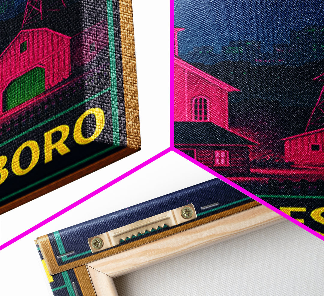 Murfreesboro Tennessee Travel Poster, Canvas Print, Retro Neon Travel Art, Murfreesboro Wall Art, Gift For Travelers, Art Print