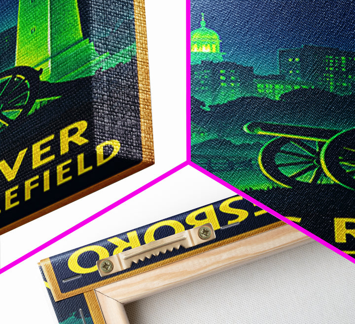 Murfreesboro Travel Poster, Framed Canvas Print, Retro Neon Travel Art, Murfreesboro Travel Art, Travel Art Print, City Illustration