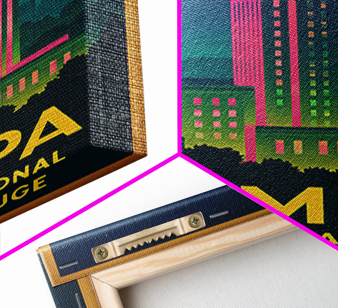 Nampa Idaho Travel Poster, Canvas Print, Retro Neon Travel Art, Nampa Poster Print, Eclectic Wall Decor, Travel Poster Set, City Poster