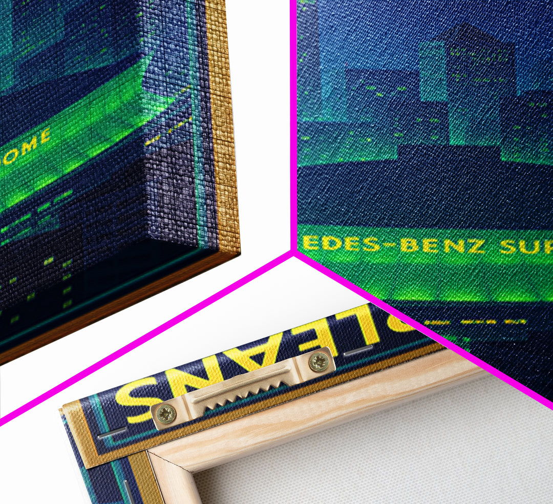 New Orleans Travel Poster, Framed Canvas Print, Cyberpunk Style City Art, New Orleans Poster Print, Travel Poster Set, City Travel Prints