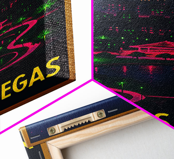 North Las Vegas Nevada Travel Poster, Canvas Print, Electric Night Poster Art, North Las Vegas Wall Art, Watercolor Downtown Skyline