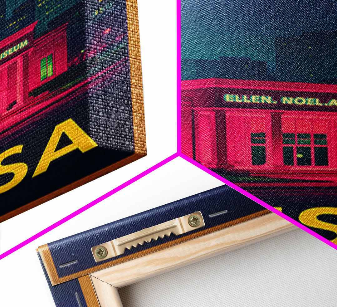 Odessa Texas Travel Poster, Canvas Print, Electric Night Poster Art, Odessa Wall Art, Gift For Travelers, Mid Century Wall Art, Office Decor